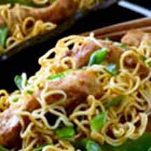 Chicken and Peanuts with Noodles