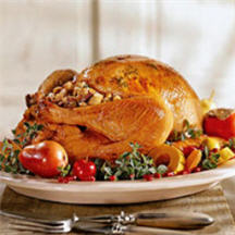 Herb Butter Roasted Turkey with Bourbon Buttered Apple Slices