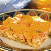 Layered Chicken Enchilada Casserole