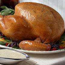 Roasted Turkey with Mushroom Herb Sauce