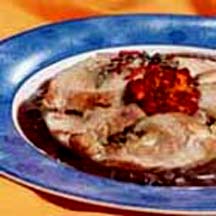 Stuffed Turkey Breast Tenderloin with Balsamic Shallot Sauce