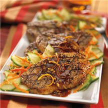 Teriyaki-Glazed Turkey Cutlets with Cucumber Salad