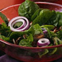 Cranberry Spinach Salad with Warm Honey Dijon Bacon Dressing