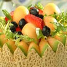 Fruit-Filled Cantaloupe Baskets