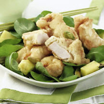 Ginger Tempura Chicken and Watercress Salad