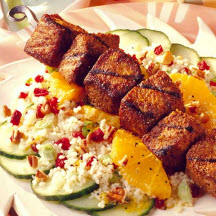 Grilled Pork, Couscous and Dried Cherry Salad with Citrus Vinaigrette