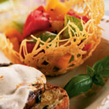 Heirloom Tomato Salad in Parmesan Baskets