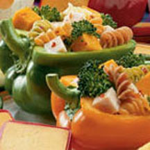 View the recipe Pepper Cup Turkey, Cheese and Pasta Salad. Pepper Cup Turkey, Cheese and Pasta Salad