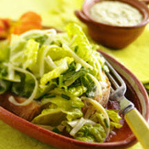Romaine with Creamy Poblano Chile Dressing and Cotija Cheese
