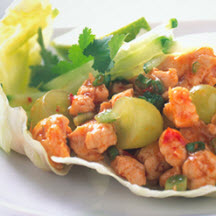 Spicy Grape & Chicken Lettuce Cups