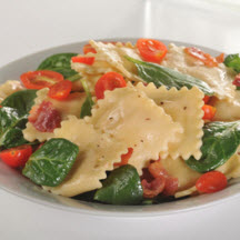 Spinach & Prosciutto Ravioli Salad