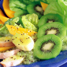 Tropical Salad with Kiwifruit Honey Dressing