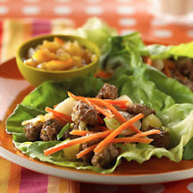 Crispy Beef Lettuce Wraps with Wowee Sauce