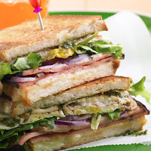 Ham Sandwich with Greens and Eggs