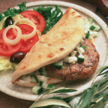 Turkey Burgers with Cucumber Yogurt Sauce