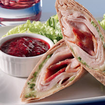 Turkey Roll-Up with Cranberry Chipotle Sauce