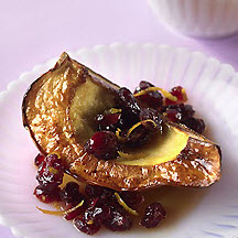Baked Acorn Squash with Cranberry-Orange Sauce