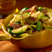 Brussels Sprouts with Caramelized Onions and Prosciutto