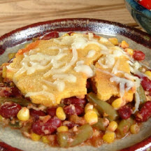 Crusty Cornbread Bean Bake