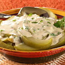 Honduran Chayotes in Creamy Green Onion Sauce