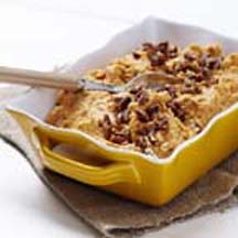 Maple Mashed & Roasted Sweet Potatoes with Sugar & Spice Pecans