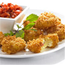 Prosciutto and Fontina Fritters with Tomato Fondue