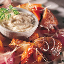 Roasted Fall Vegetables with Swiss Cheese Vinaigrette