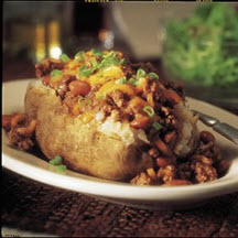 Beef Chili 'N Cheddar-Topped Potatoes