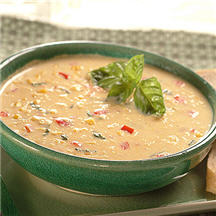 Creamy Corn Chowder with Basil