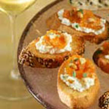 Apricot Spread with Chevre on Crostini