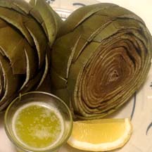 Artichokes with Lemon-Garlic Butter