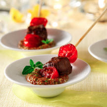 Beef Pops with Grainy Mustard Sauce
