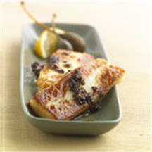 Grilled Queso Fresco with Black Olive Mojo
