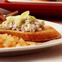Ham, Gorgozola and Pear Crostini