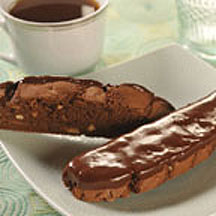 Almond Chocolate Biscotti with Glaze