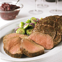 Beef Tenderloin with Easy Cranberry Balsamic Sauce