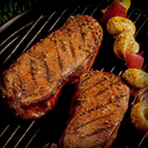 Grecian Beef Top Loin Steaks & Mushroom Kabobs