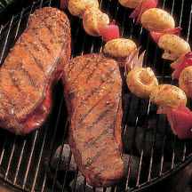 Greek Steaks and Mushroom Kabobs