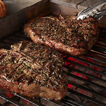 Grilled Porterhouse Steaks with Garlic-Herb Peppercorn Crust