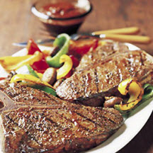 Grilled T-Bone Steak for Two with Mole Sauce