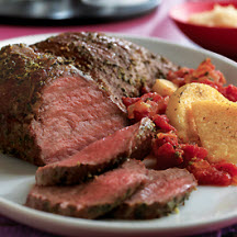 Pesto-Rubbed Tri-Tip Roast with Warm Tomato Sauce
