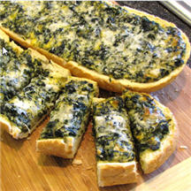 Spinach-Topped French Bread