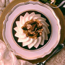 Bavarian Rice Cloud with Bittersweet Chocolate Sauce