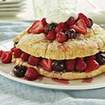 Ricotta Shortcake Ring with Very Berry Cherry Sauce