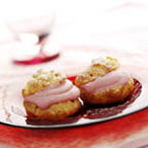 White Cheddar Puffs with Cranberry Cream Cheese Filling