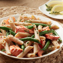 Alaska Salmon Penne with Green Beans and Vinaigrette
