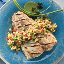 Grilled Taylor Blues with Fresh Corn Salsa