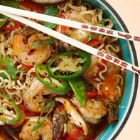 Sizzling CHA! Ramen with Shrimp