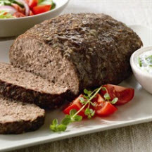 Athenian Meatloaf with Cucumber-Yogurt Sauce