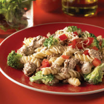 Beef, Broccoli and Pasta Alfredo